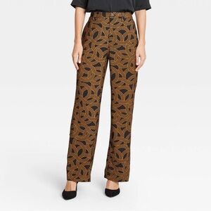 Who What Wear Swirling Rings High Waist Wide Leg Pants - Size 2